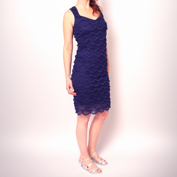 PHILOSOPHY | Blue Fringe Midi Dress - Picture 1 of 6